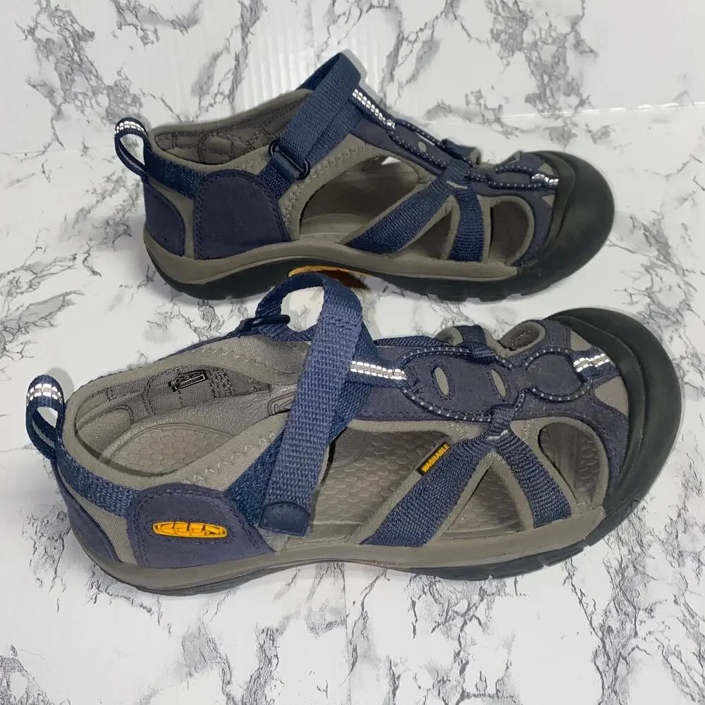 Keen Boys Big Kids Navy Blue Gray Venice H2 Sandals Youth Size 5